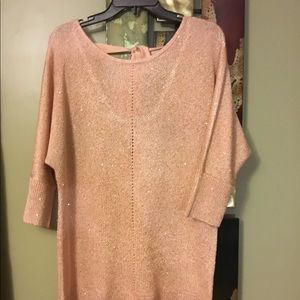 Peach Sparkle Dressy Sweater